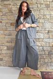 Arbi Gingham Pocket Culotte Pant Black